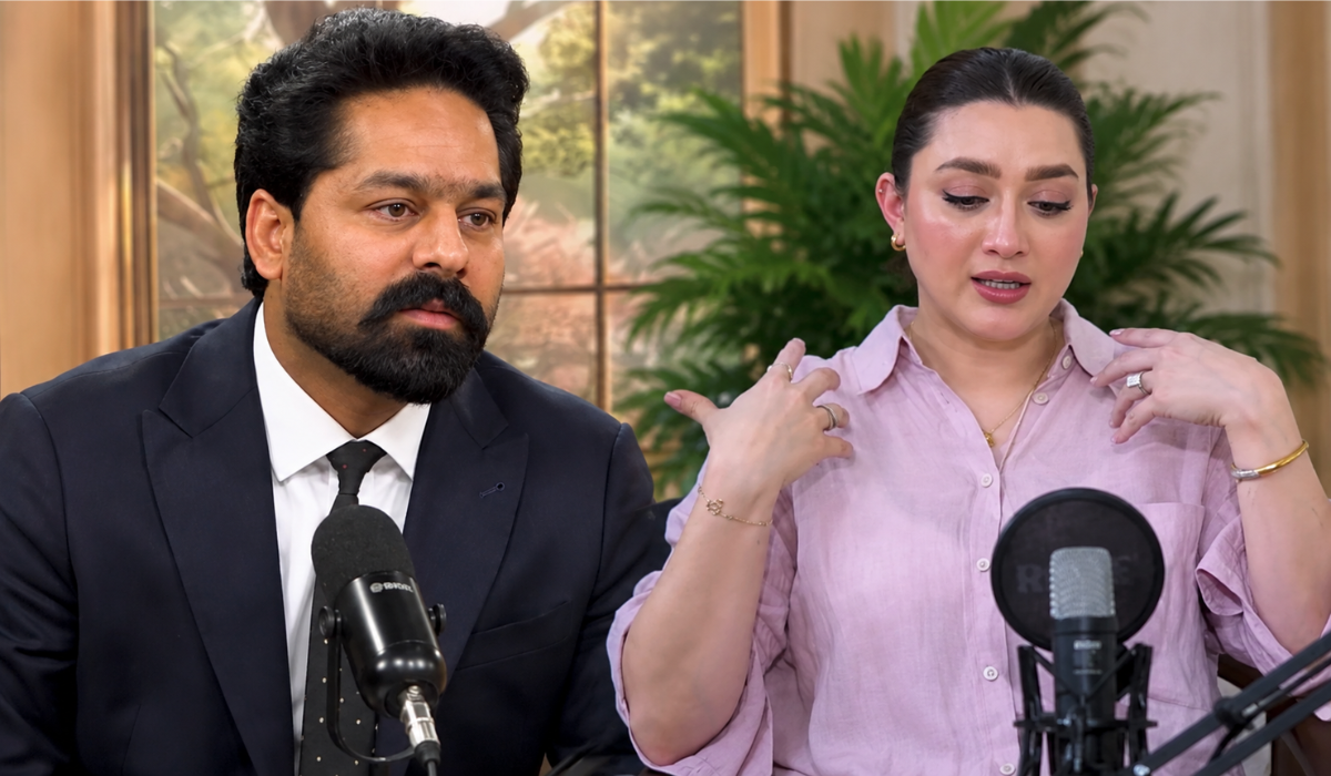 Momina Iqbal Saqib Chadhar case podcast interview split image
