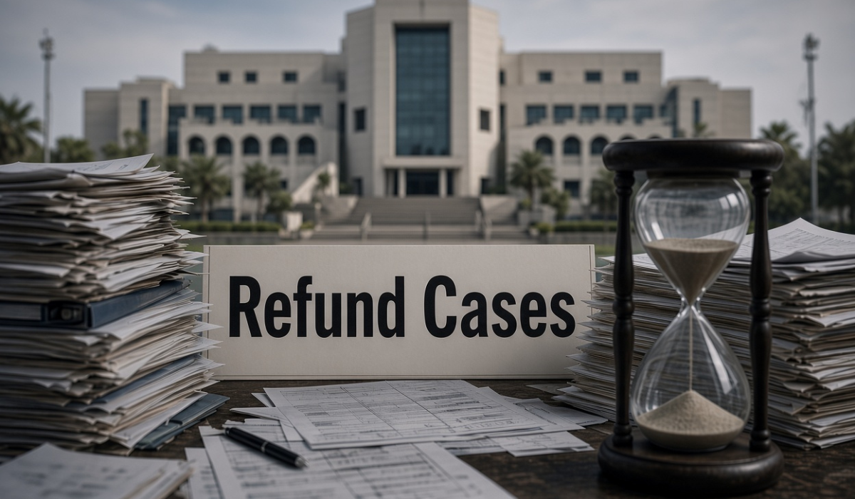 FBR refund delay notification document showing FASTER deferred sales tax refund claim timeline table