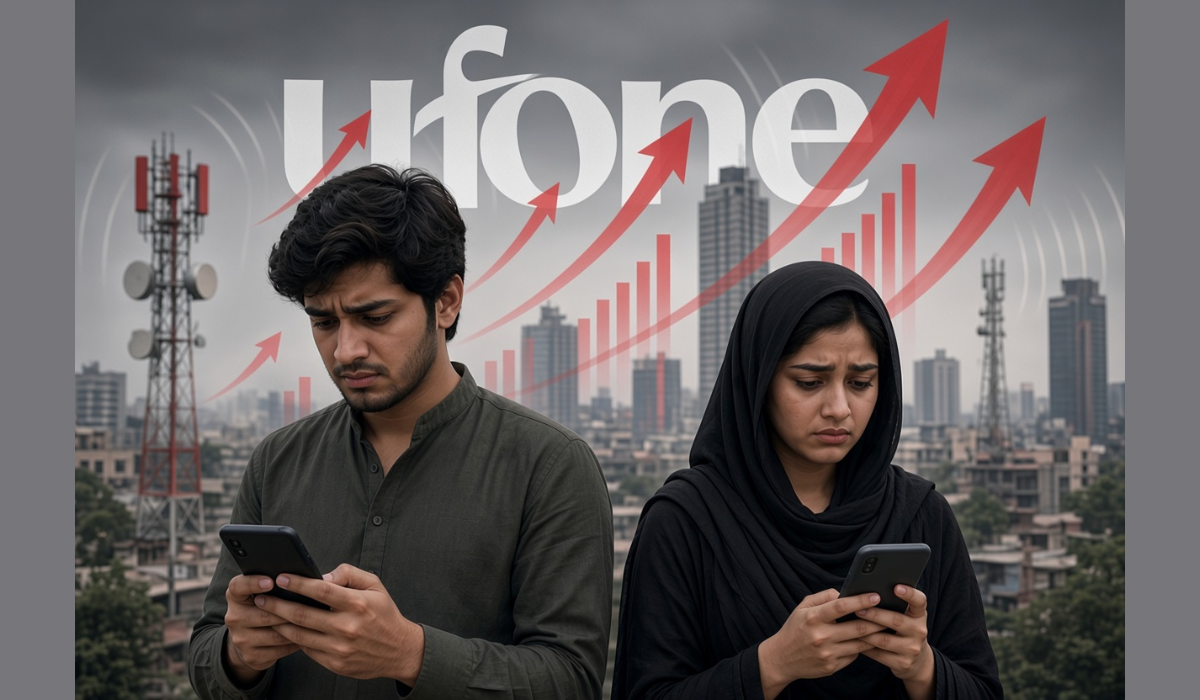 A Ufone customer checks mobile bundle prices on a smartphone