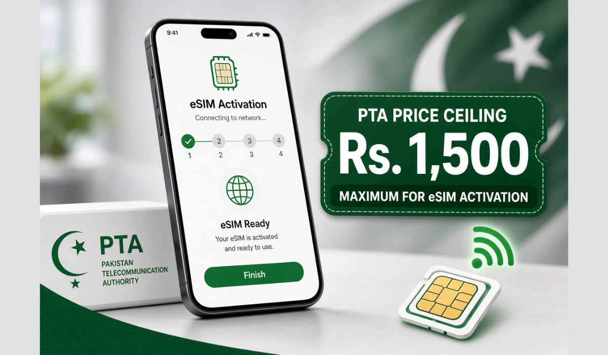 PTA eSIM price cap determination document showing new maximum eSIM issuance charges in Pakistan